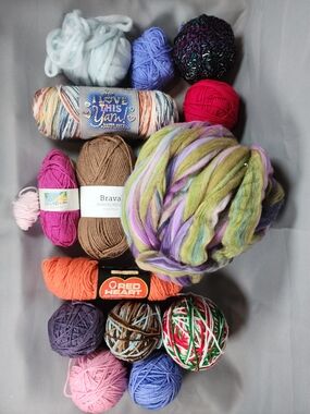 Assorted Multicolor Yarn Bundle by Various Brands